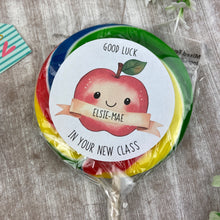 Load image into Gallery viewer, Good Luck In Your New Class Personalised Rainbow Lollipop
