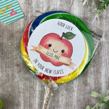 Load image into Gallery viewer, Good Luck In Your New Class Personalised Rainbow Lollipop
