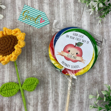 Load image into Gallery viewer, Good Luck In School Personalised Rainbow Lollipop
