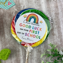 Load image into Gallery viewer, First Day Of School Personalised Rainbow Lollipop
