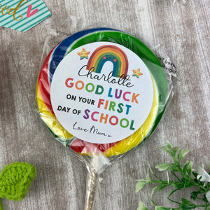 First Day Of School Personalised Rainbow Lollipop