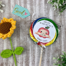 Load image into Gallery viewer, Good Luck In School Personalised Rainbow Lollipop
