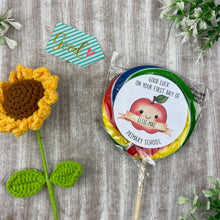Load image into Gallery viewer, Good Luck In School Personalised Rainbow Lollipop
