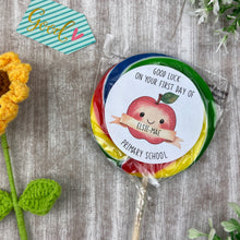 Load image into Gallery viewer, Good Luck In School Personalised Rainbow Lollipop
