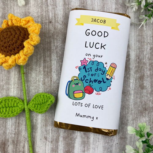 Good Luck First Day Of School Personalised Chocolate Bar-The Persnickety Co