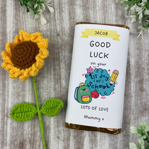 Good Luck First Day Of School Personalised Chocolate Bar