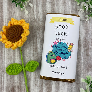 Good Luck First Day Of School Personalised Chocolate Bar