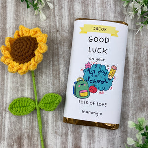 Good Luck First Day Of School Personalised Chocolate Bar