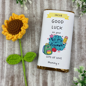 Good Luck First Day Of School Personalised Chocolate Bar