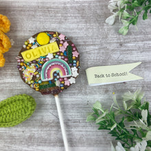 Load image into Gallery viewer, Personalised Back To School Belgian Chocolate Lollipop
