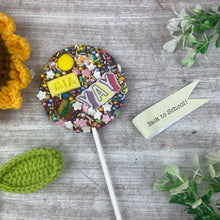 Load image into Gallery viewer, Personalised Back To School Belgian Chocolate Lollipop-The Persnickety Co
