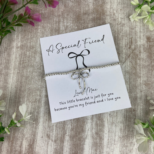 Whimsical Bow Beaded Bracelet - A Special Friend Bracelet-The Persnickety Co