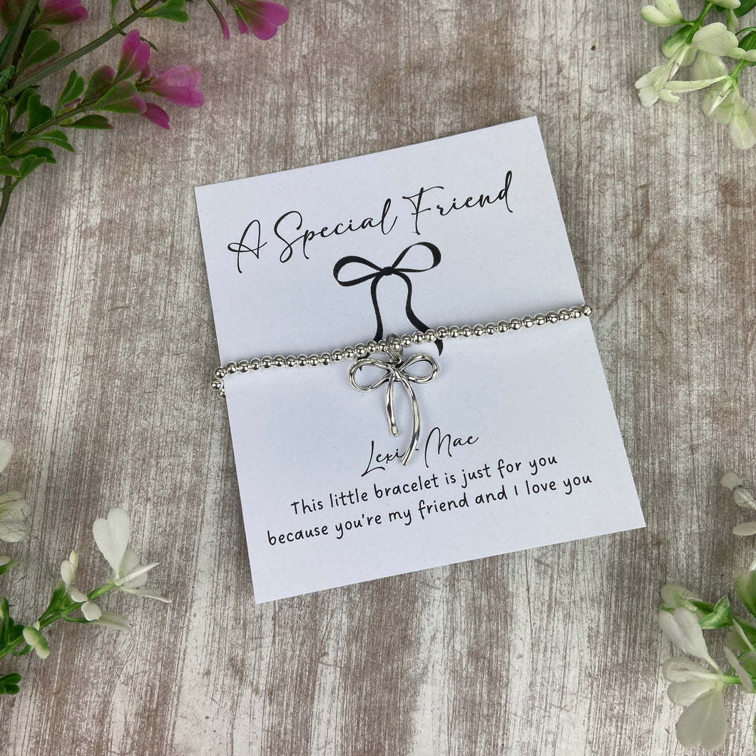 Whimsical Bow Beaded Bracelet - A Special Friend Bracelet-The Persnickety Co