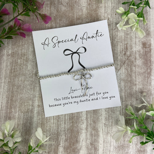 Whimsical Bow Beaded Bracelet - A Special Auntie Bracelet-The Persnickety Co