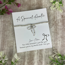 Load image into Gallery viewer, A Special Auntie Bracelet – Whimsical Bow Beaded Bracelet
