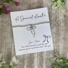 Load image into Gallery viewer, A Special Auntie Bracelet – Whimsical Bow Beaded Bracelet
