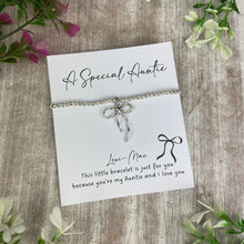 Load image into Gallery viewer, A Special Auntie Bracelet – Whimsical Bow Beaded Bracelet
