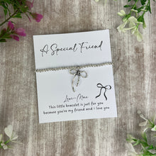 Load image into Gallery viewer, A Special Friend Bracelet – Whimsical Bow Beaded Bracelet
