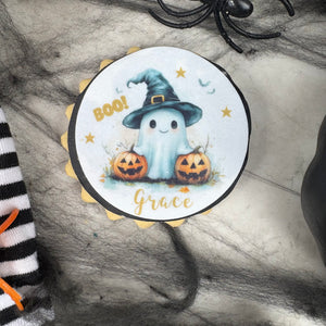 Personalised Spooky Cute Ghost Halloween Biscuit