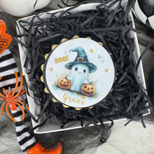 Load image into Gallery viewer, Personalised Spooky Cute Ghost Halloween Biscuit
