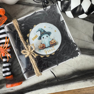 Personalised Spooky Cute Ghost Halloween Biscuit