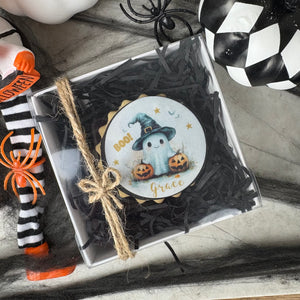 Personalised Spooky Cute Ghost Halloween Biscuit