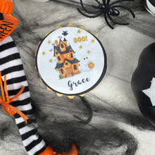 Load image into Gallery viewer, Personalised Halloween Haunted House Biscuit
