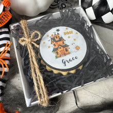 Load image into Gallery viewer, Personalised Halloween Haunted House Biscuit
