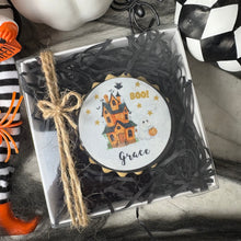 Load image into Gallery viewer, Personalised Halloween Haunted House Biscuit
