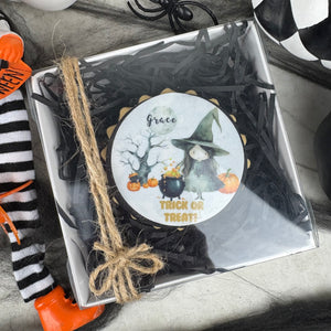 Personalised Cute Witch Halloween Biscuit