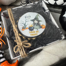 Load image into Gallery viewer, Personalised Cute Witch Halloween Biscuit
