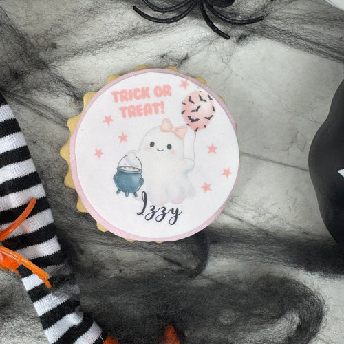 Personalised Halloween Ghost Biscuit-The Persnickety Co