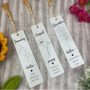 Personalised Birth Flower Bookmark