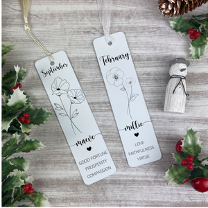 Personalised Birth Flower Bookmark