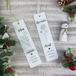 Personalised Birth Flower Bookmark