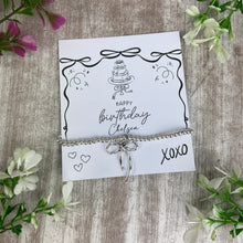 Load image into Gallery viewer, Whimsical Bow Birthday Bracelet
