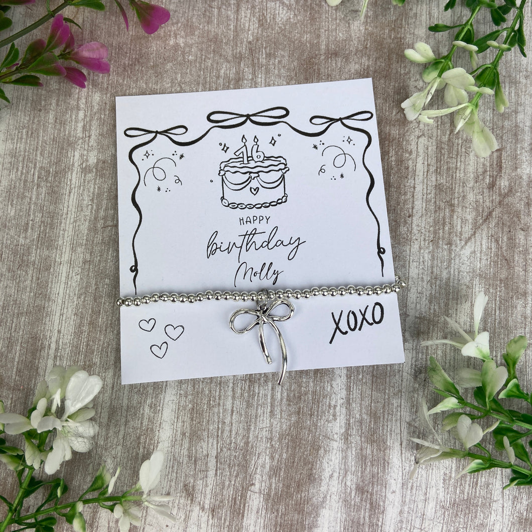 Whimsical Bow 16th Birthday Bracelet-The Persnickety Co
