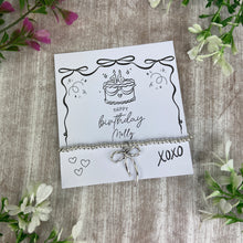 Load image into Gallery viewer, Whimsical Bow 16th Birthday Bracelet
