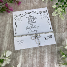 Load image into Gallery viewer, Whimsical Bow 18th Birthday Bracelet

