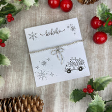 Load image into Gallery viewer, Whimsical Bow HoHoHo Christmas Bracelet
