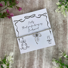 Load image into Gallery viewer, Whimsical Bow Thank You Bridesmaid Bracelet
