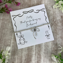 Load image into Gallery viewer, Whimsical Bow Thank You Bridesmaid Bracelet
