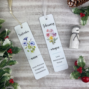 Birth Flower Personalised  Bookmark