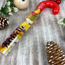 Load image into Gallery viewer, Personalised Candy Cane Tube with Jelly Beans
