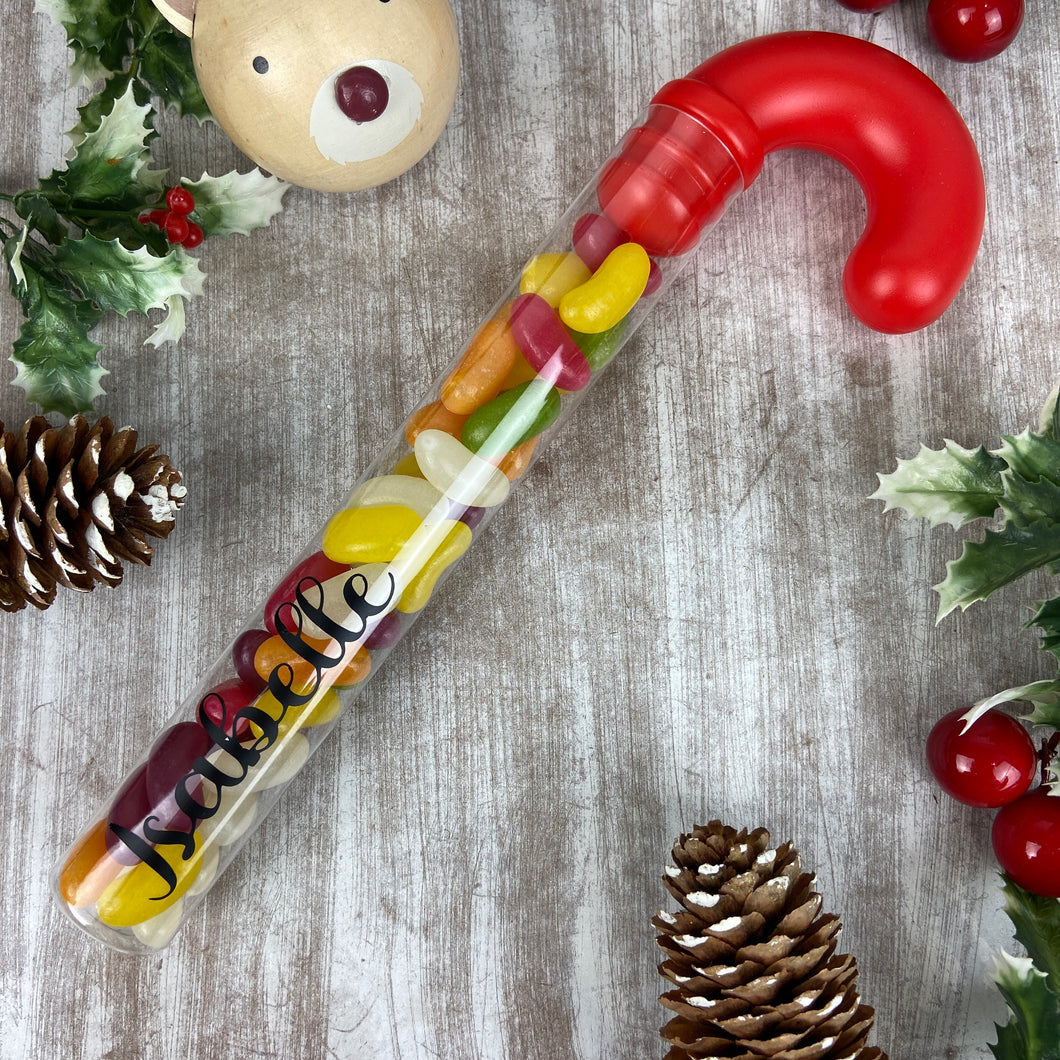 Personalised Candy Cane Tube with Jelly Beans-The Persnickety Co