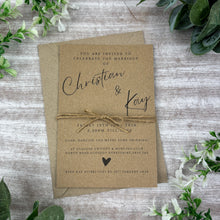 Load image into Gallery viewer, Rustic Kraft Wedding Invitations with Twine
