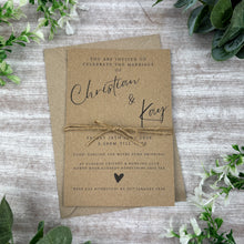 Load image into Gallery viewer, Rustic Kraft Wedding Invitations with Twine
