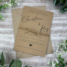 Load image into Gallery viewer, Rustic Kraft Wedding Invitations with Twine
