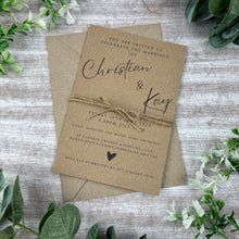 Load image into Gallery viewer, Rustic Kraft Wedding Invitations with Twine

