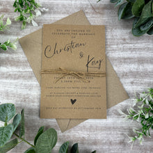 Load image into Gallery viewer, Rustic Kraft Wedding Invitations with Twine

